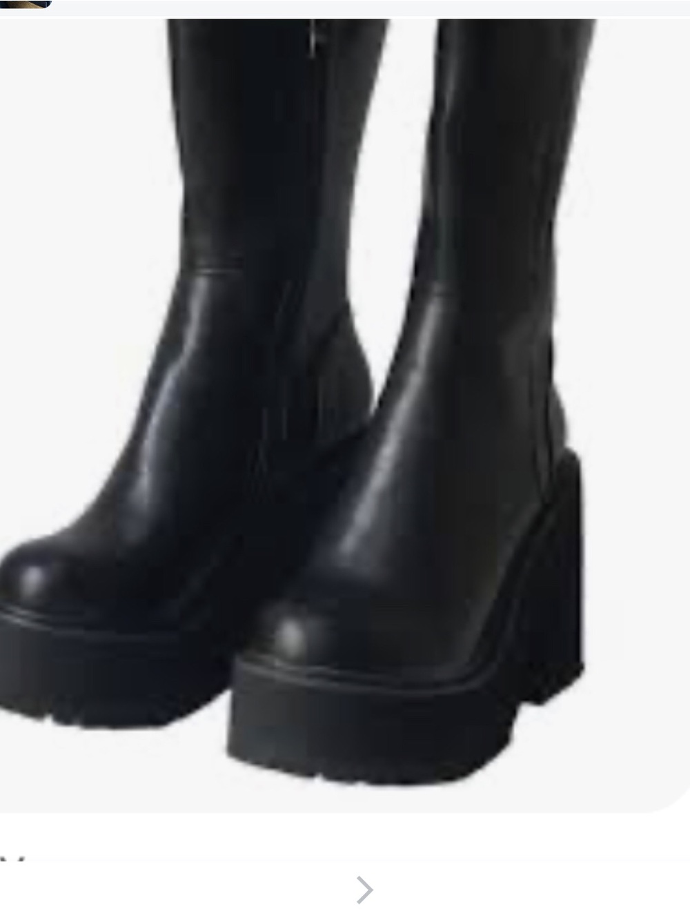 AMINUGAL Black Chunky Platform Knee-High Boots for Women